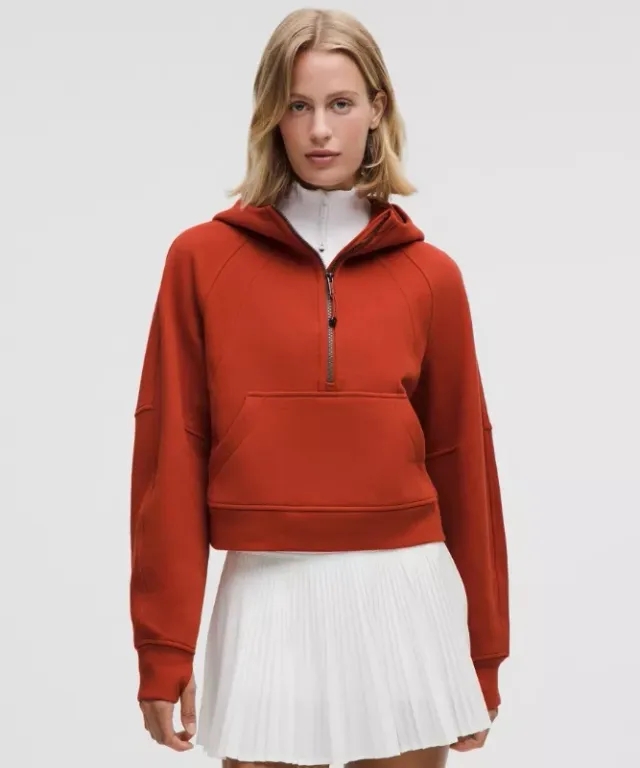 lululemon – Women's Scuba Oversized Half-Zip Hoodie – Color Orange – Size M/L