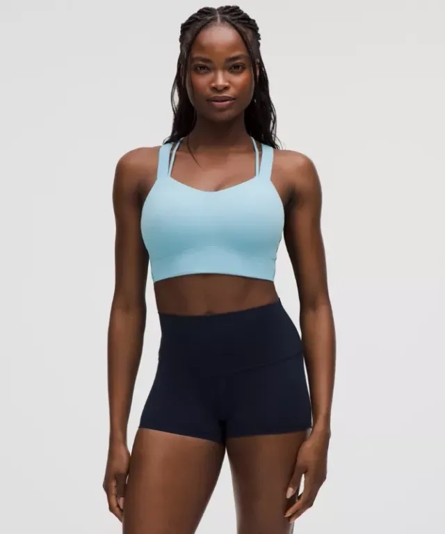 lululemon – Women's Like a Cloud Longline Sports Bra Light Support, D/DD Cup – Color Blue – Size 10