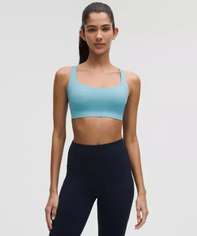 lululemon – Women's FlexyFlex Strappy Yoga Sports Bra Light Support, A-C Cups – Color Blue – Size L/XL