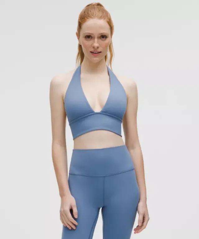 lululemon – Women's Align Halter Sports Bra Light Support, C/D Cup – Color Blue – Size 10