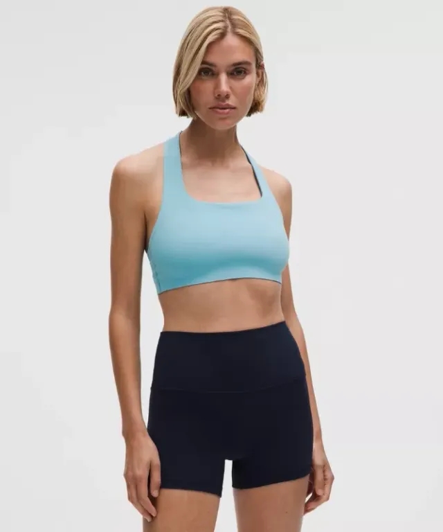 lululemon – Women's FlexyFlex T-Back Yoga Sports Bra Light Support, A-C Cups – Color Blue – Size L/XL
