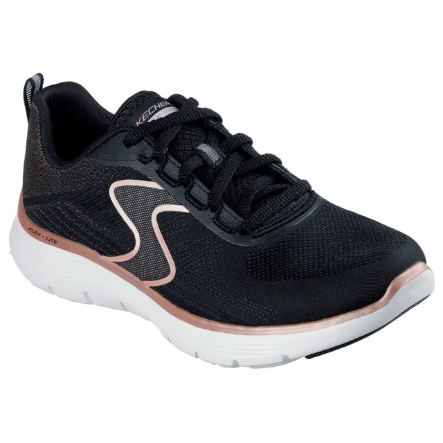 Skechers Women's Flex Appeal 5.0 - Luxe Glow Sneaker in Black/Rose Gold