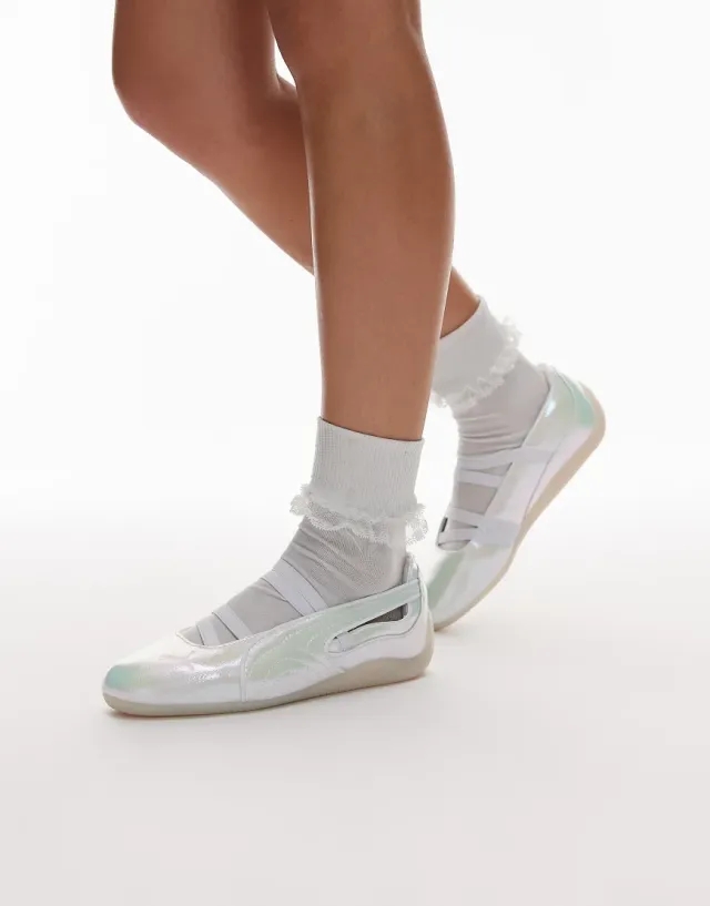 Puma Speedcat Ballet Flats In Pearlised White