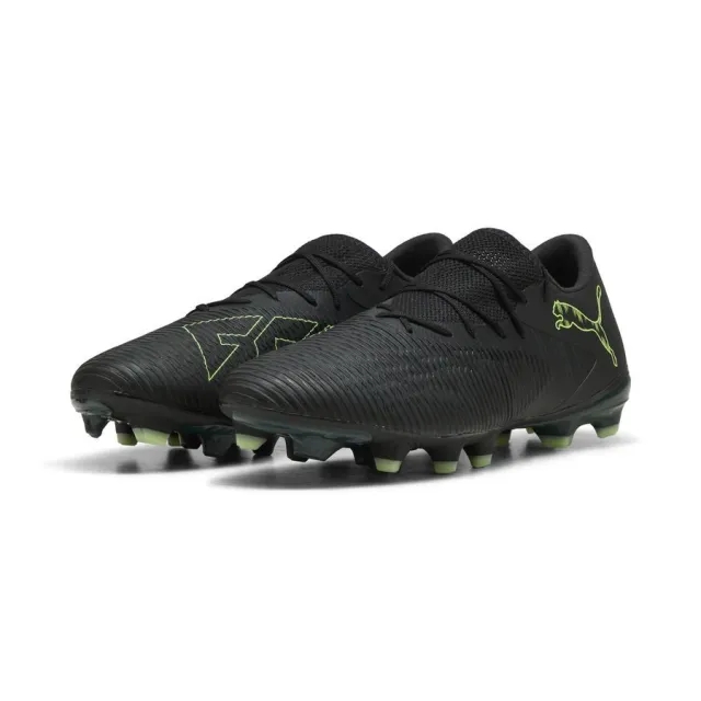 PUMA Future 8 Match FG/AG Low Football Boots Unisex, Black/Fizzy Light/Green Terrain