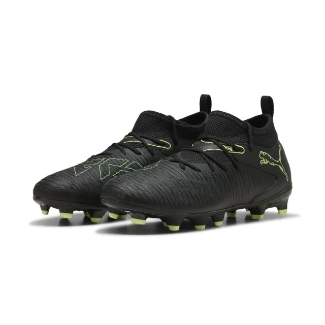 PUMA Future 8 Match FG/AG Football Boots Youth, Black/Fizzy Light/Green Terrain