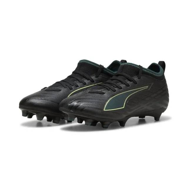 PUMA Ultra 6 Match FG/AG Football Boots Youth, Black/Fizzy Light/Green Terrain