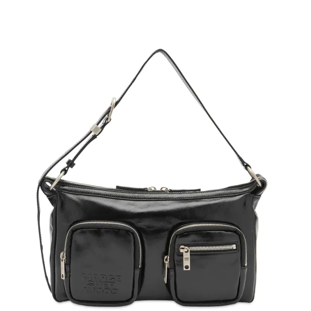 MARGESHERWOOD Women's Outpocket Hobo Bag Black