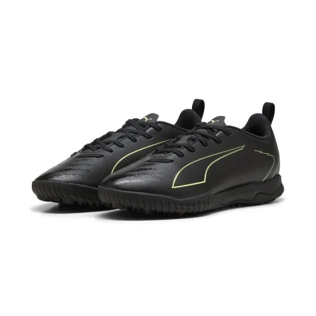 PUMA Ultra 6 Play TT Football Boots Youth, Black/Fizzy Light/Green Terrain, size 1