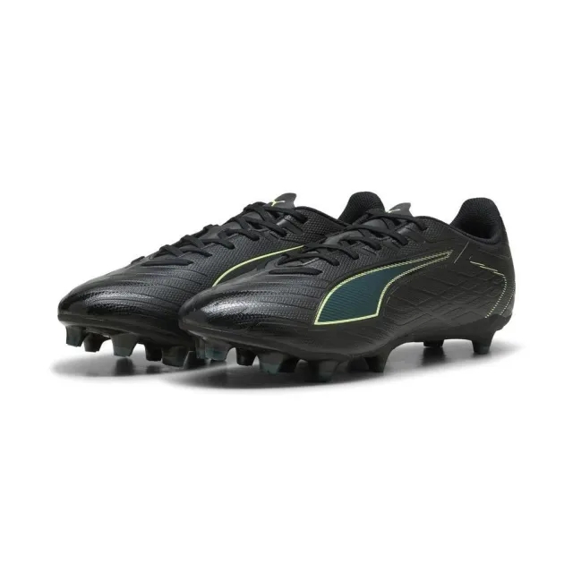 PUMA Ultra 6 Play FG/AG Football Boots Unisex, Black/Fizzy Light/Green Terrain, size 10