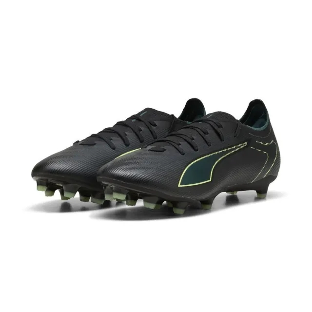 PUMA Ultra 6 Match FG/AG Football Boots Unisex, Black/Fizzy Light/Green Terrain, size 10