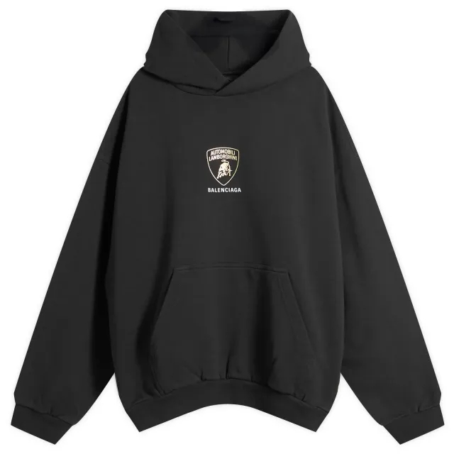 Balenciaga Men's Automobili Lamborghini Medium Fit Hoodie Faded Black