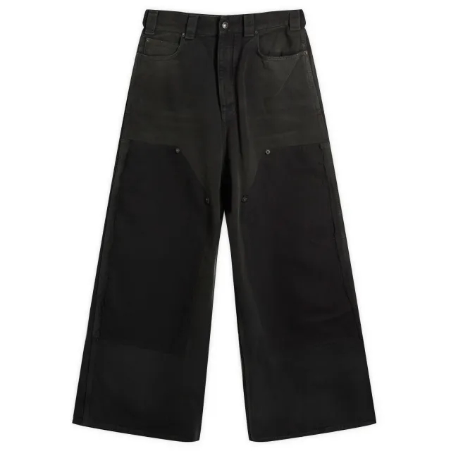 Balenciaga Men's Grunge Ripped Off Baggy Black/Green/Red