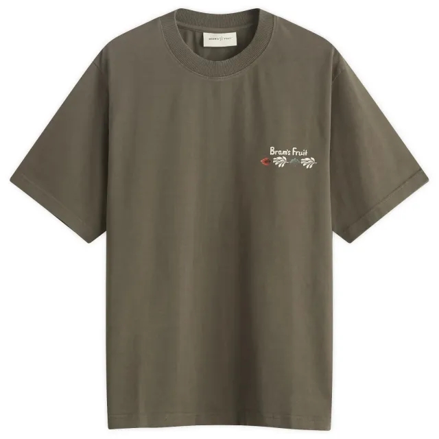 Bram's Fruit Men's Flora T-Shirt Solid Charcoal Black