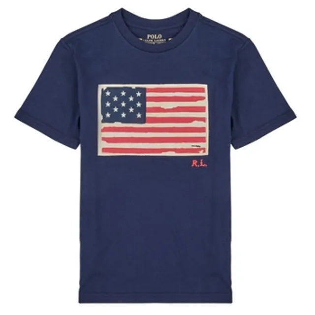 Polo Ralph Lauren  SS FLAG TEE  girls's Children's T shirt in Marine