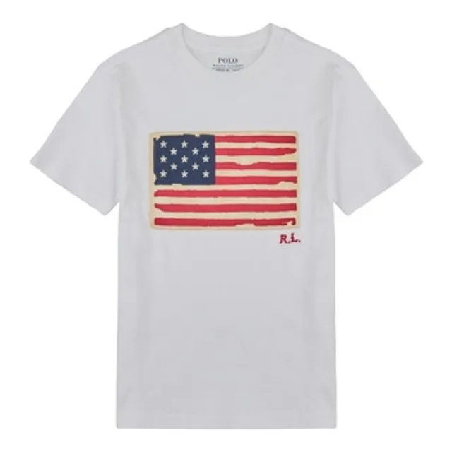 Polo Ralph Lauren  SS FLAG TEE  boys's Children's T shirt in White