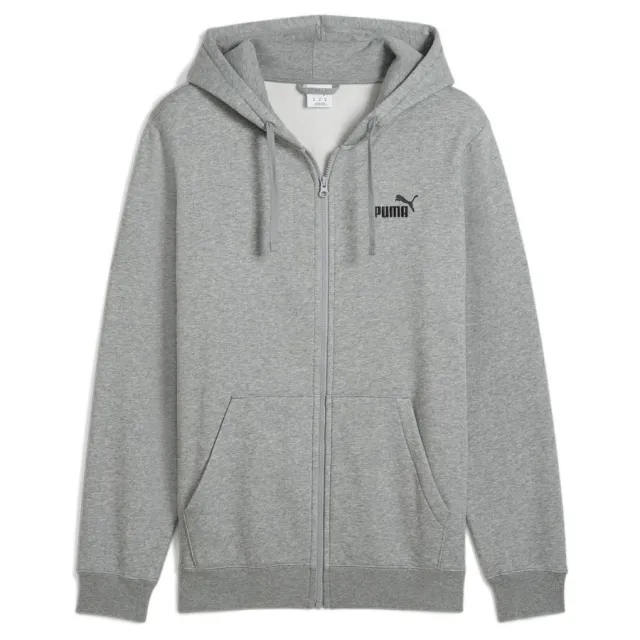 PUMA Essentials No. 1 Logo Full-Zip Hoodie Men, Medium Grey Heather