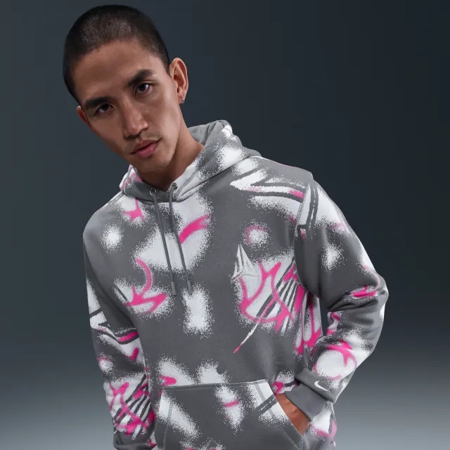 Nike JA Men's Club Fleece Pullover Hoodie - Grey - Fleece