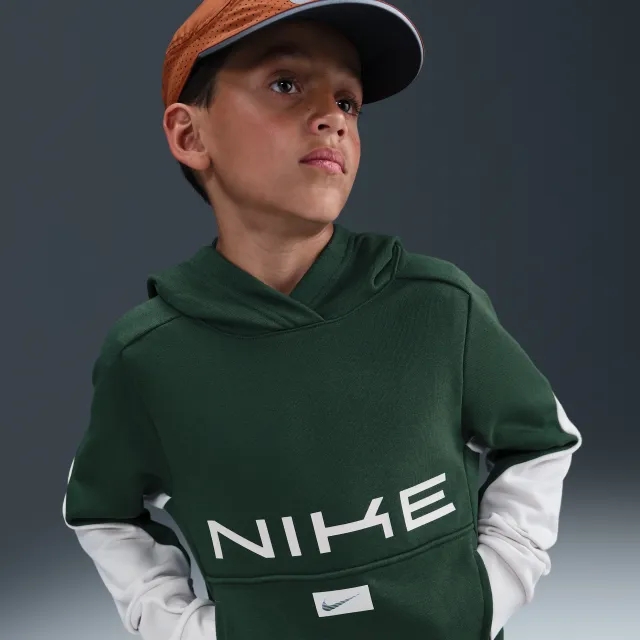 Nike Multi Older Kids' Dri-FIT Fleece Pullover Hoodie - Green - Fleece