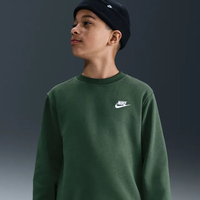 Nike Sportswear Club Fleece Older Kids' Sweatshirt - Green - Fleece > Club Fleece