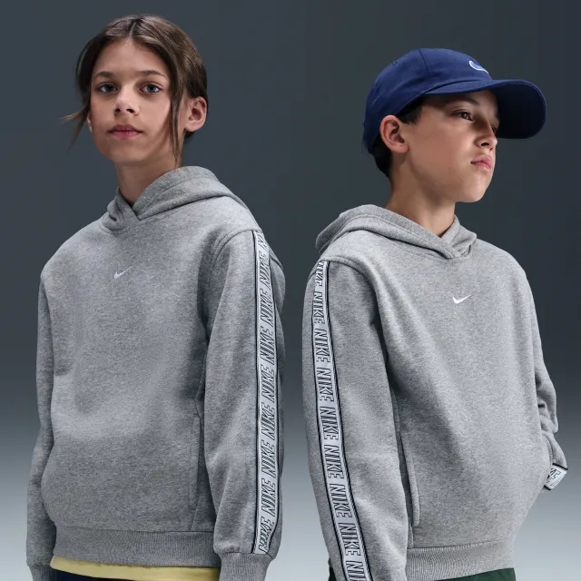 Nike Sportswear Club Fleece Older Kids' Pullover Hoodie - Grey - Fleece