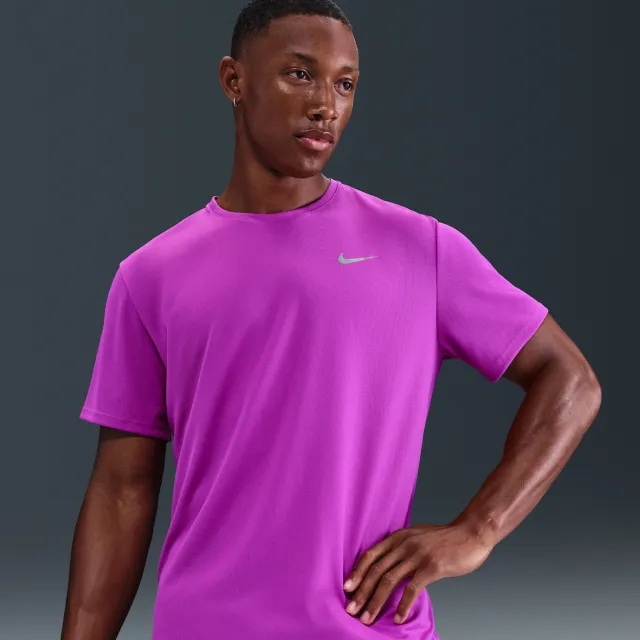 Nike Miler Men's Dri-FIT UV Short-Sleeve Running Top - Purple - Recycled Polyester