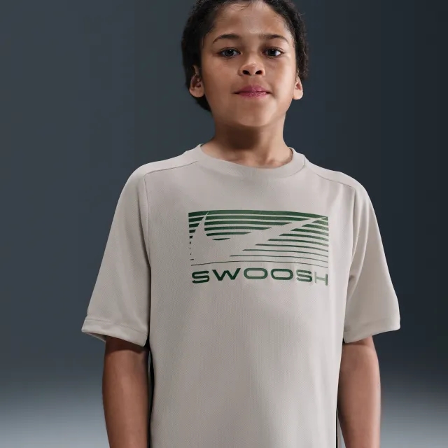 Nike Multi Older Kids' (Boys') Dri-FIT Short-Sleeve Top - Brown - Sustainable Materials