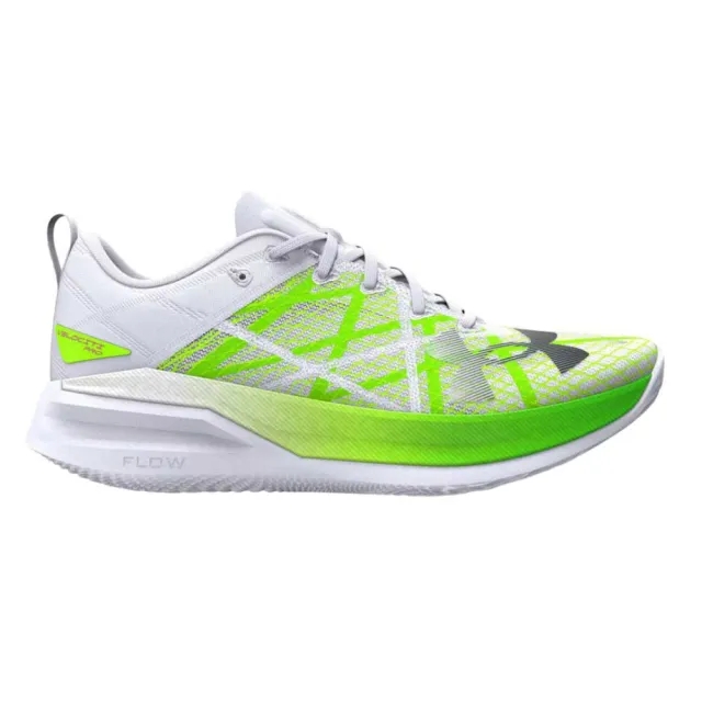 Under Armour  Velociti Pro Unisex Running Shoes White / Hyper Green / Metallic Gun Metal 9.5