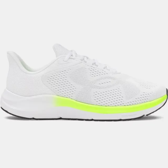 Under Armour  Pursuit 4 Big Logo Men's Running Shoes White / High Vis Yellow / Halo Gray 7