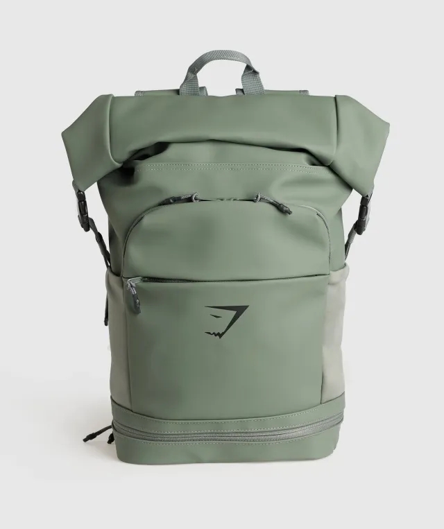 Sleek Backpack Roll Top - Dusk Green