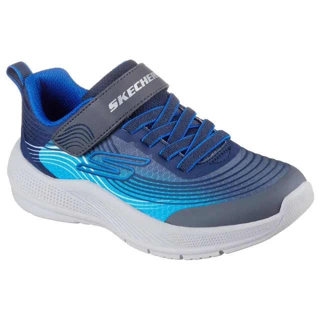 Skechers Boy's Microspec Advance Sneaker in Navy Blue/Blue