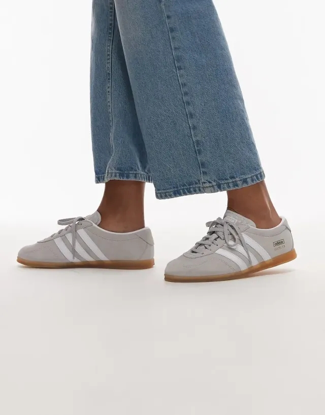 Adidas Originals Gazelle Lo Pro Trainers In Grey And White