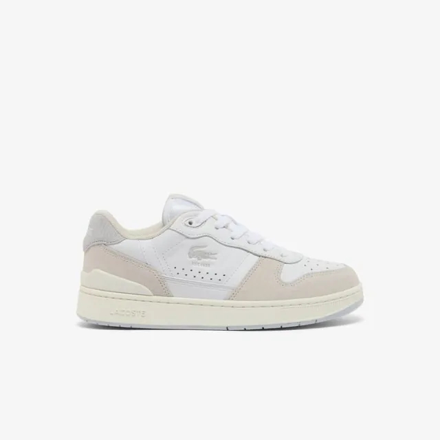 Lacoste Women’s T-Clip Set Leather Sneakers - White & Light Grey
