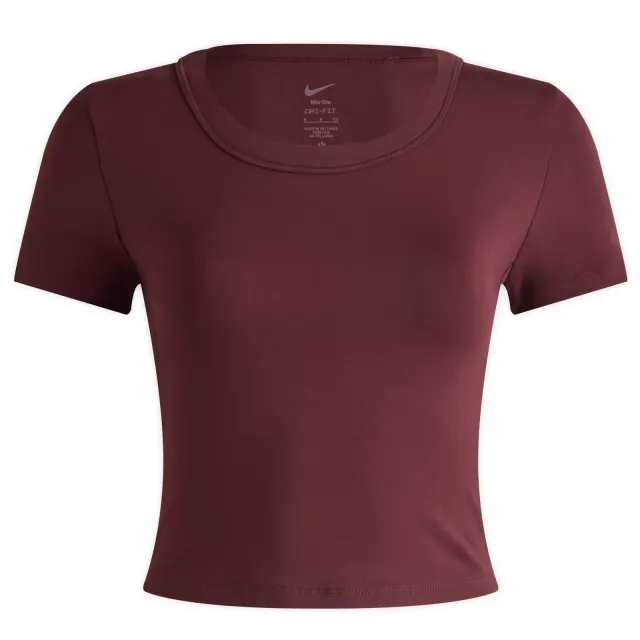 Nike Women's One Therma-Fit Short Sleeve Top Burgundy Crush