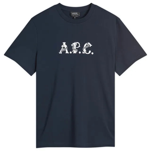 A.P.C. Men's Hugo Graphic Logo T-Shirt Dark Navy