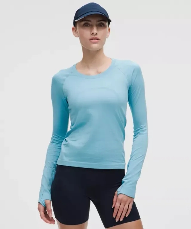 lululemon – Women's Swiftly Tech Long-Sleeve Shirt 2.0 Waist Length – Color Blue – Size 0
