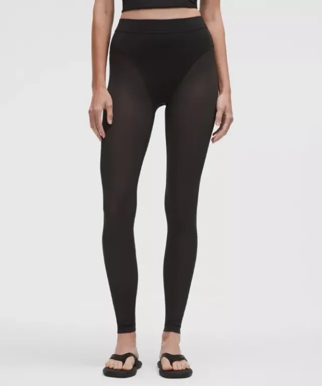 lululemon – Women's Nulu High-Rise Mesh-Leg Tight Leggings – 28" – Color Black – Size 0
