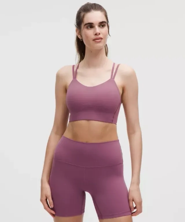 lululemon – Women's Like a Cloud Longline Sports Bra Light Support, B/C Cup – Color Neon/Purple – Size 10