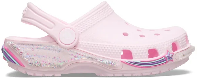 Crocs | Kids | Classic Star Sparkle Shaker | Clogs | Pink Milk | C11