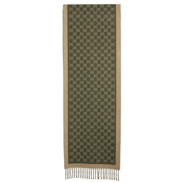 Gucci Men's Allover GG Scarf Green