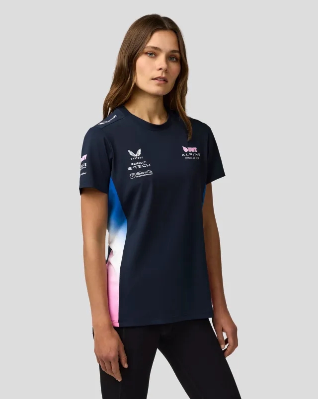 Castore Bwt Alpine Formula One Team Women’S Official Set Up T-shirt - Navy