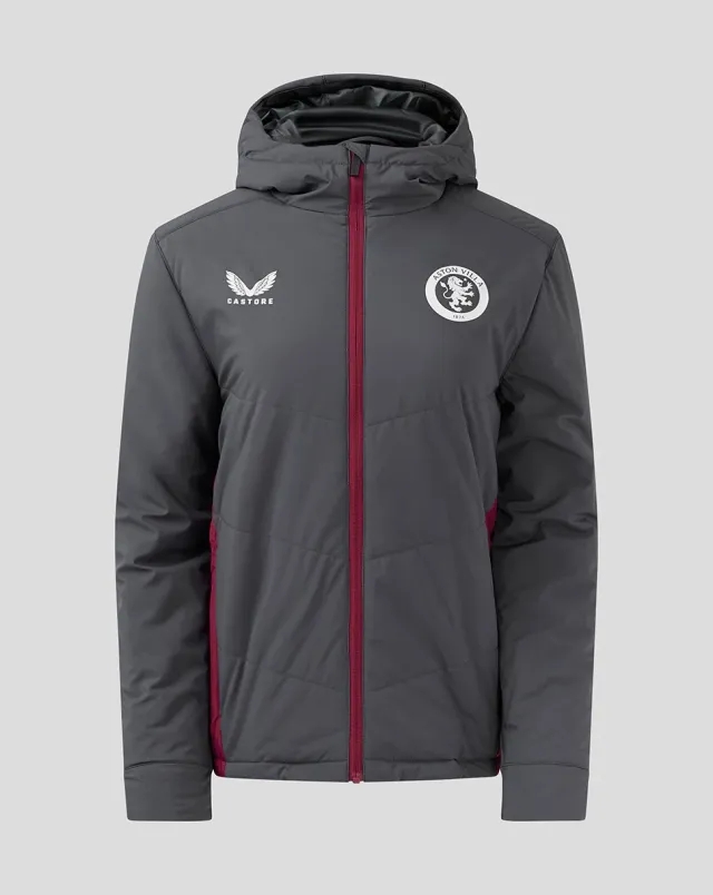 Castore Womens Aston Villa Fc Coaches Bench Jacket - Ebony / Rhododendron