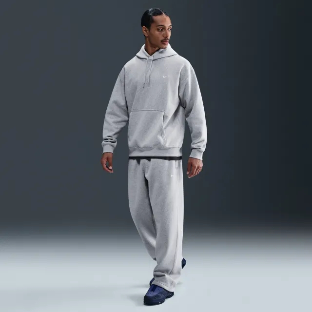 Nike Solo Swoosh Men's Fleece Open-Hem Trousers - Grey - Cotton/Polyester