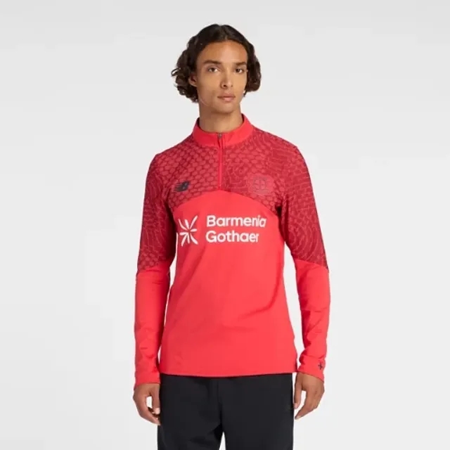 New Balance Men's Bayer 04 Midlayer in Red Polyester