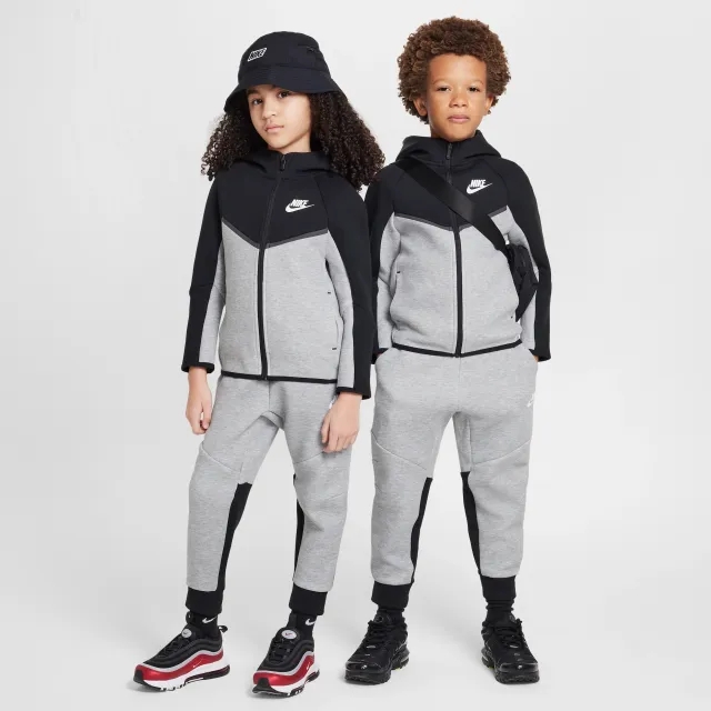 Nike Sportswear Younger Kids' Tech Fleece 2-Piece Full-Zip Set - Grey - Cotton