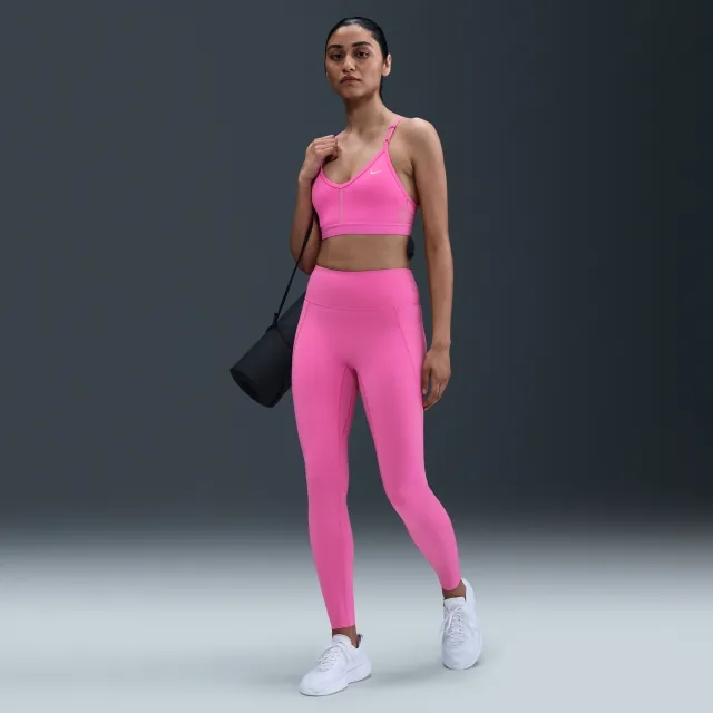 Nike Universa Women's High-Waisted Full-Length Leggings with No Front Seam - Pink - Polyester/Elastane
