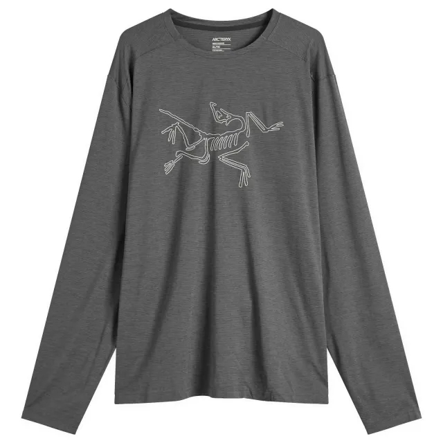 Arc'teryx Men's Cormac Logo Long Sleeve T-Shirt Black Heather/Solitude
