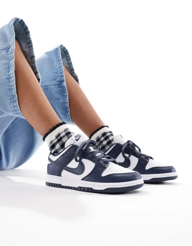 Nike Dunk Low Nn Trainers In White And Navy