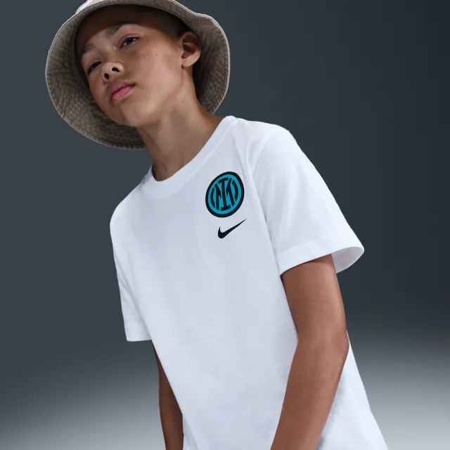 Inter Milan Older Kids' Nike Football T-Shirt - White - Cotton