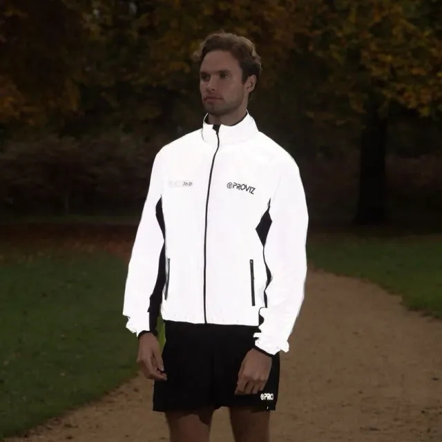 Men's Reflective Running Jacket + Running Gloves Bundle