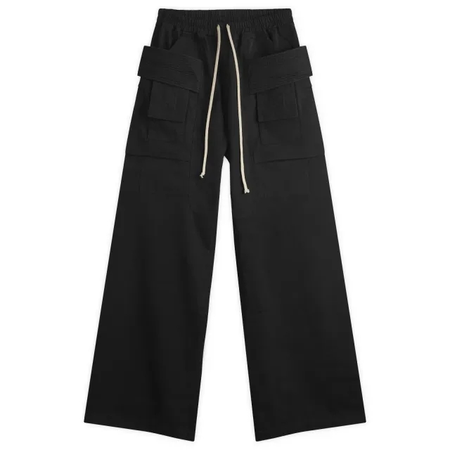 Rick Owens DRKSHDW Men's Creatch Drawstring Cargo Trousers Black